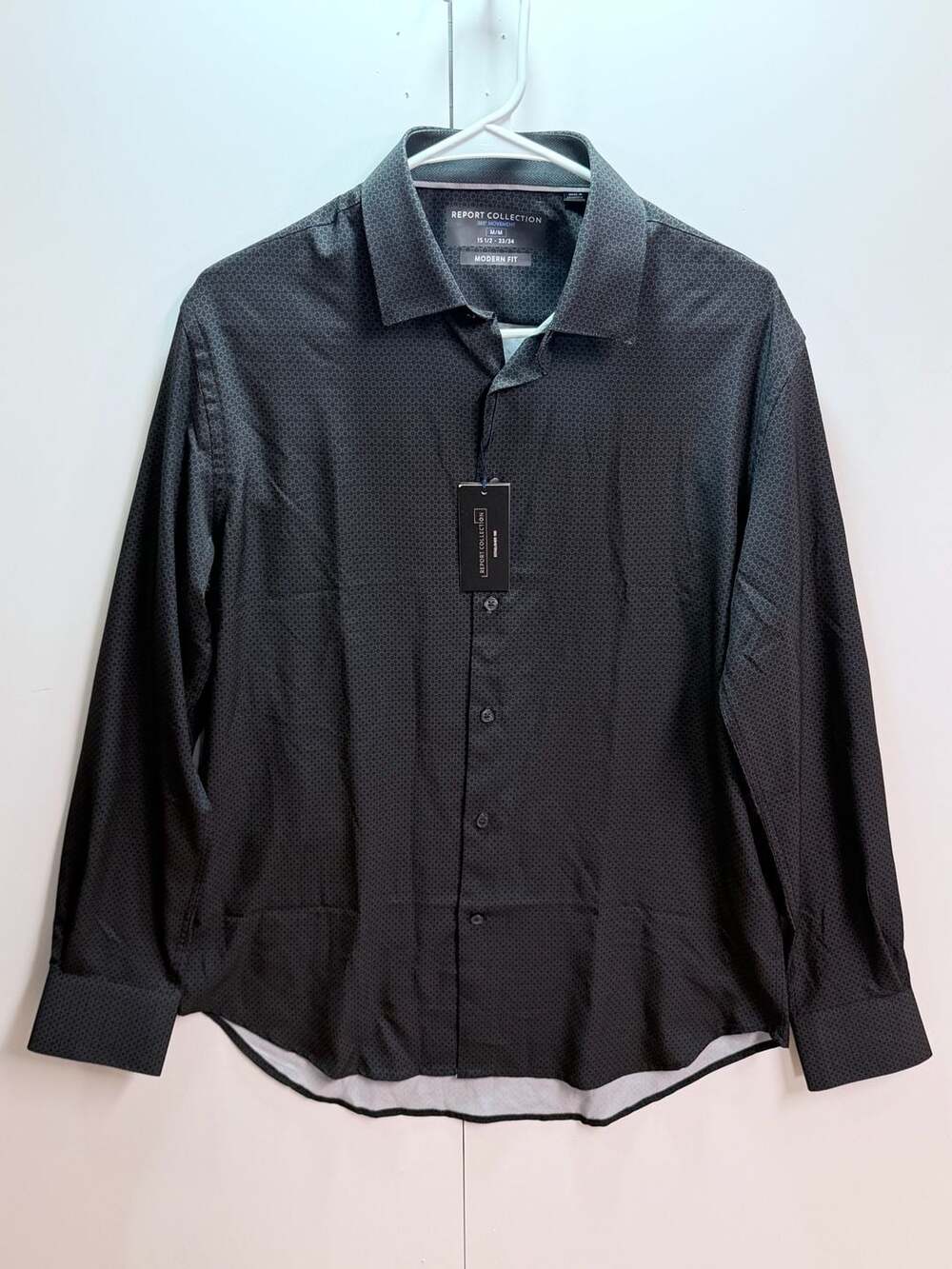 NWT Report Collection 360 Movement Modern Fit Dress Shirt Size M 15 1/2-33/34